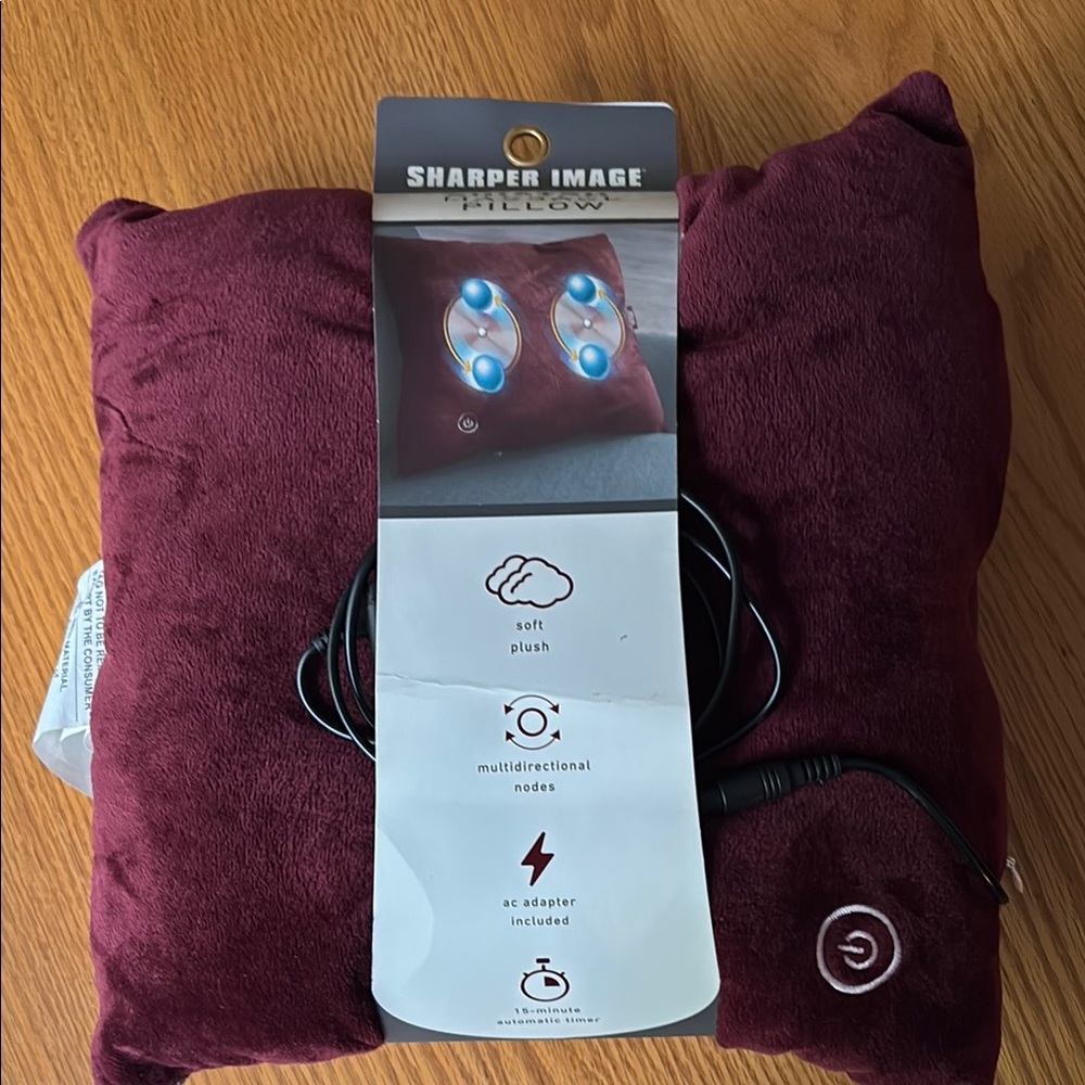 Sharper Image Deep Red Massage Cushion